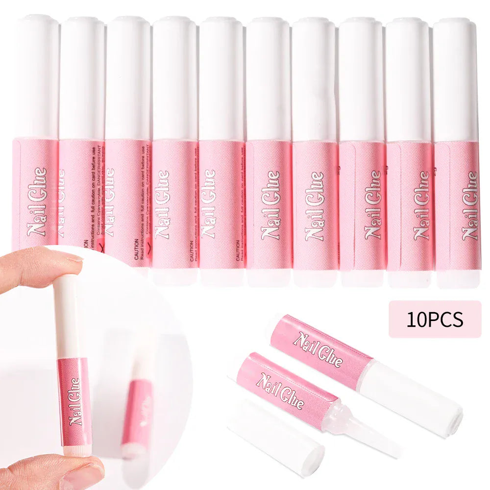 100Pcs Super Strong Nail Glue for Acrylic Nails Press On Nails Professional Nail Adhesive Bond Nail Tips Glue Long Lasting Glue