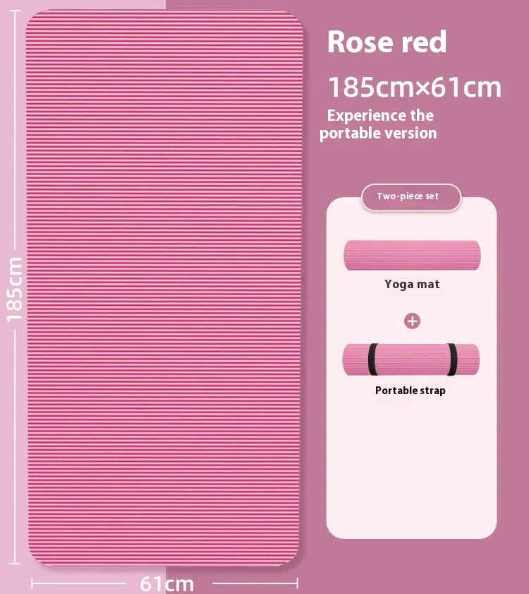 10MM Non-Slip Athletic Yoga Mat for Home Training, Pilates and Gymnastics