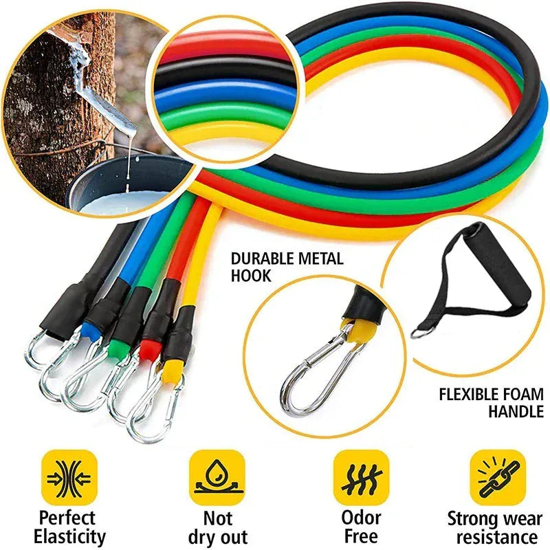 11pcs/Set Resistance Bands with carry bag