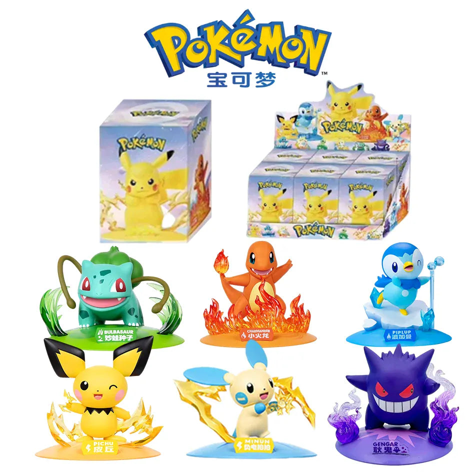 12 Pokémon Action Dolls Pikachu Blind Box Anime Models Desktop Decorations