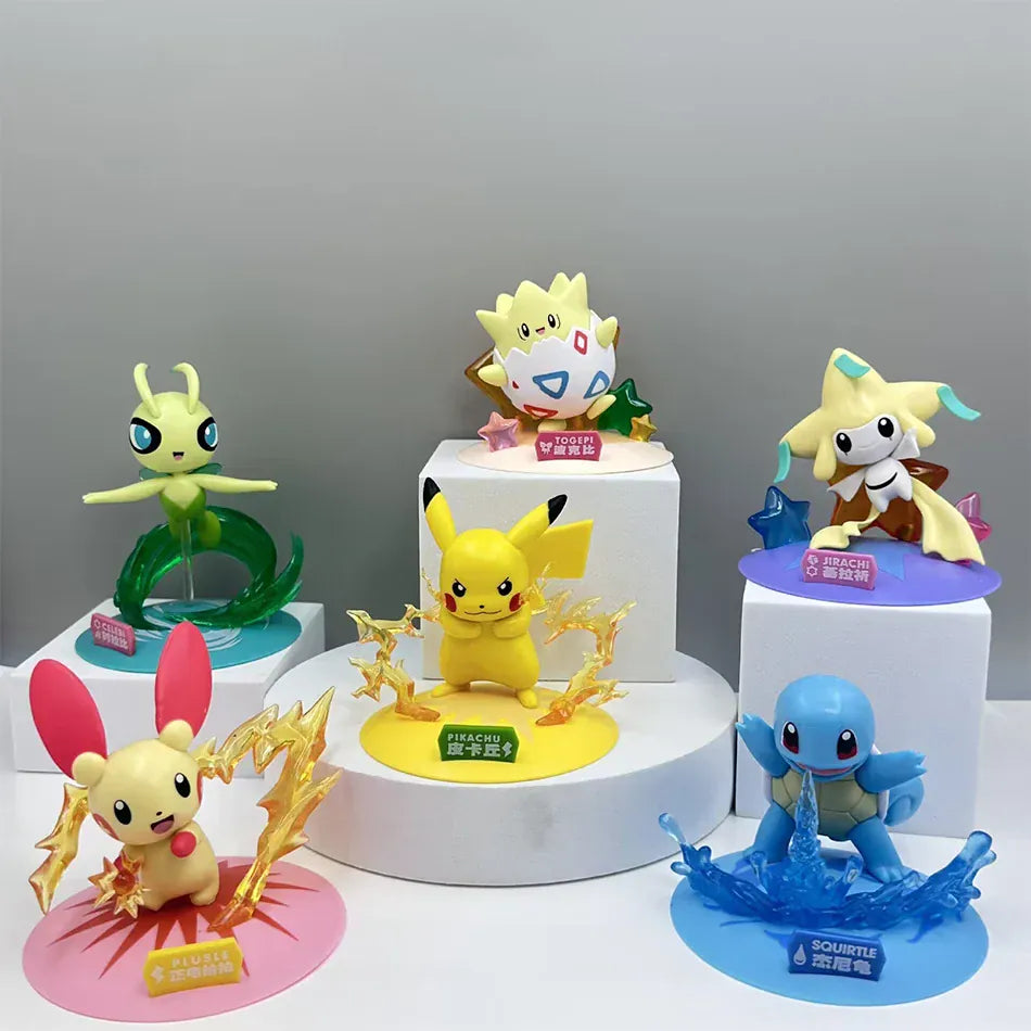 12 Pokémon Action Dolls Pikachu Blind Box Anime Models Desktop Decorations