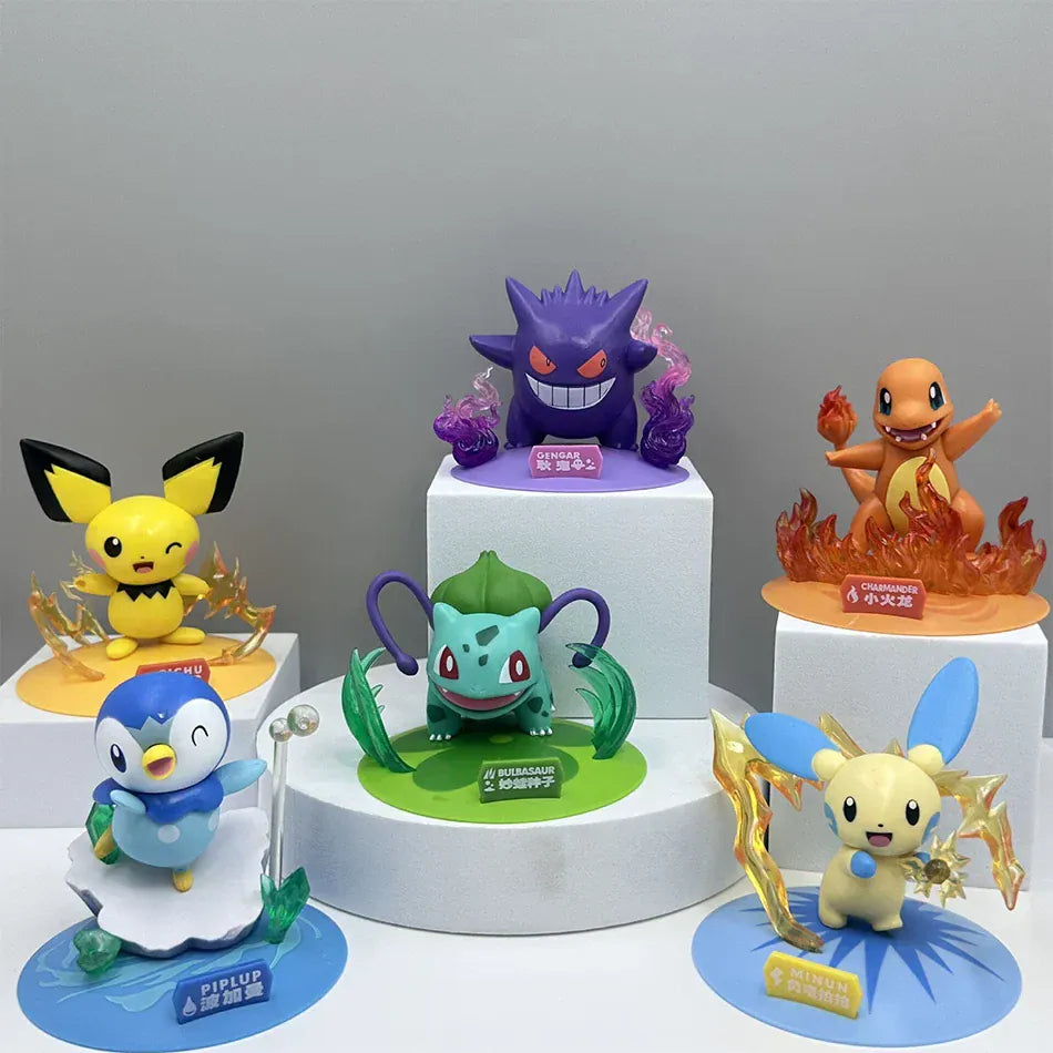 12 Pokémon Action Dolls Pikachu Blind Box Anime Models Desktop Decorations
