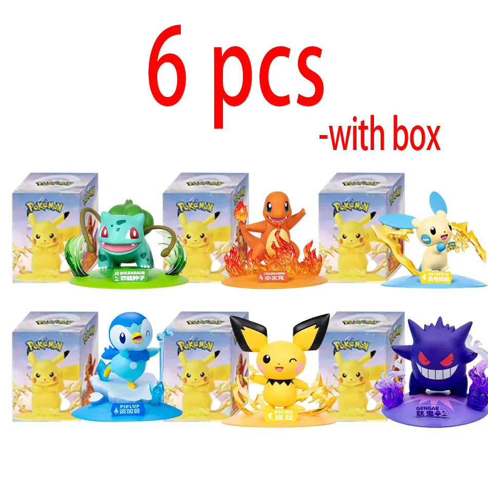 12 Pokémon Action Dolls Pikachu Blind Box Anime Models Desktop Decorations