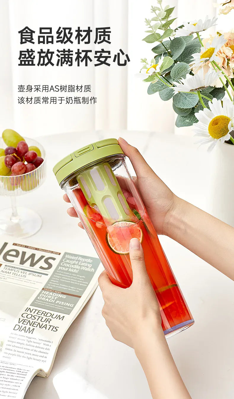 1L Manual Cold Brew Coffee Maker with Handle High-capacity Water Bottle Summer Portable Juices Tea Fruit Coffeeware Pot