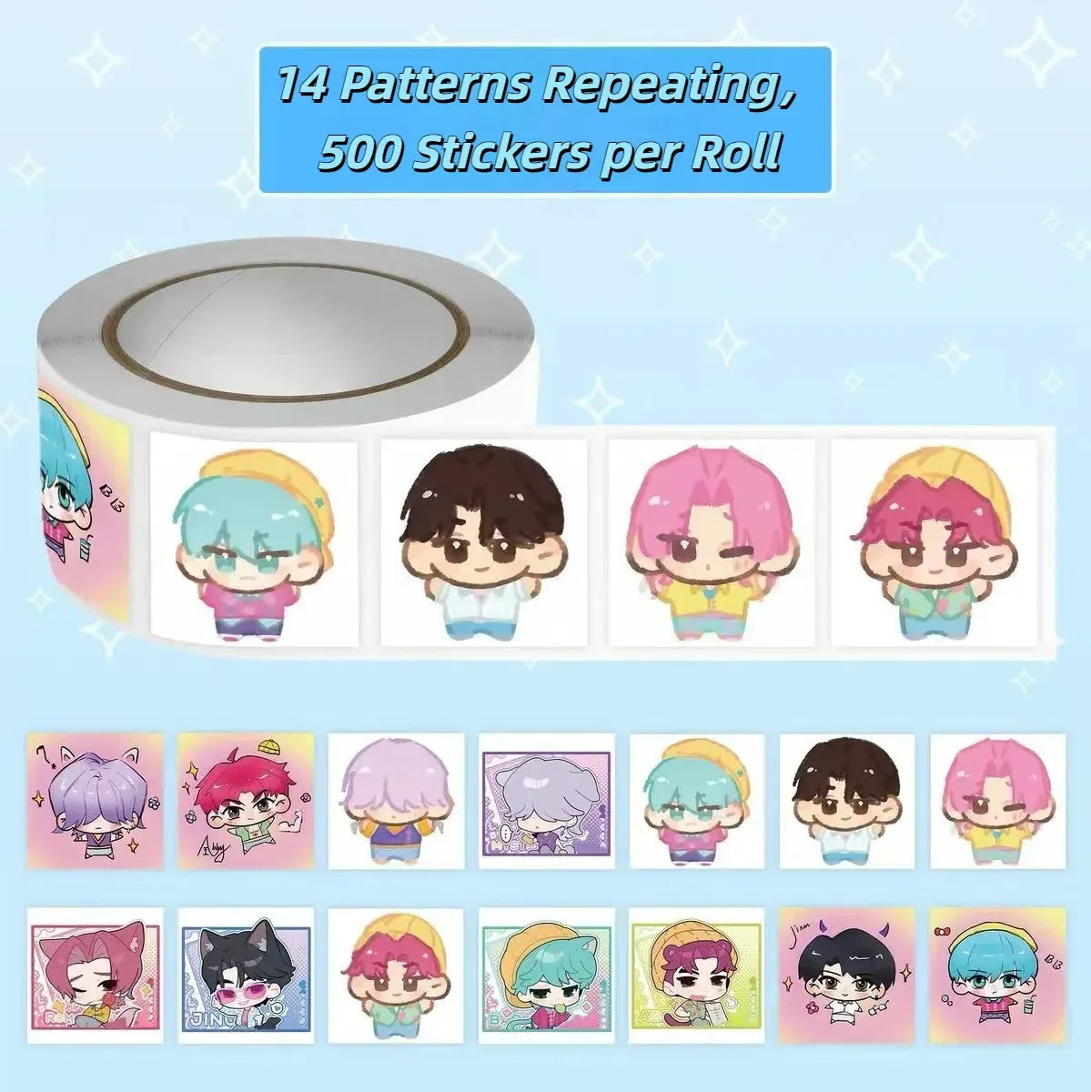 500 pcs KPop Demon Hunters Stickers Derpy Tiger Decals For Phone Laptop Suitcase Notebook Skateboard Waterproof Stickers,kawaii