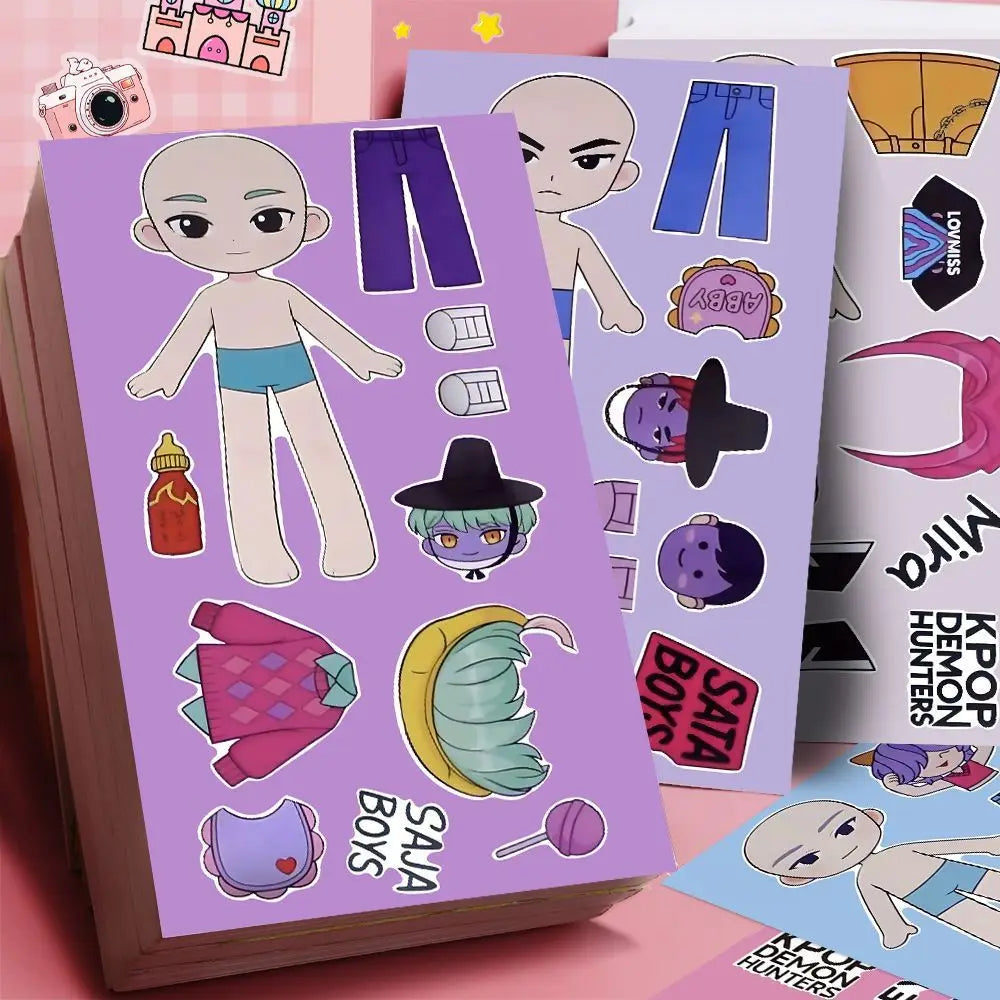 6/24pcs KPop Demon Hunters Cartoon Puzzle DIY Stickers Anime Graffiti Decals Waterproof Decals for Phone Laptop Luggage