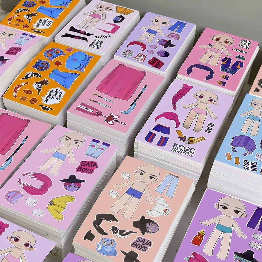 6/24pcs KPop Demon Hunters Cartoon Puzzle DIY Stickers Anime Graffiti Decals Waterproof Decals for Phone Laptop Luggage