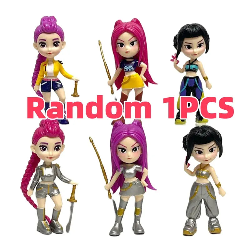 6PCS K-Pop Demon Hunters Anime Figurines Mini Desktop Decoration Collectible Gift