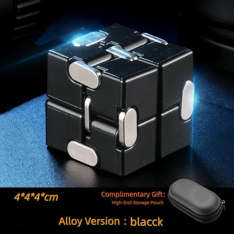 Alloy Infinity Cube Fidget Toy Ultra-Durable Sensory Stress Reliever for Adults & Kids Anxiety Relief Gift