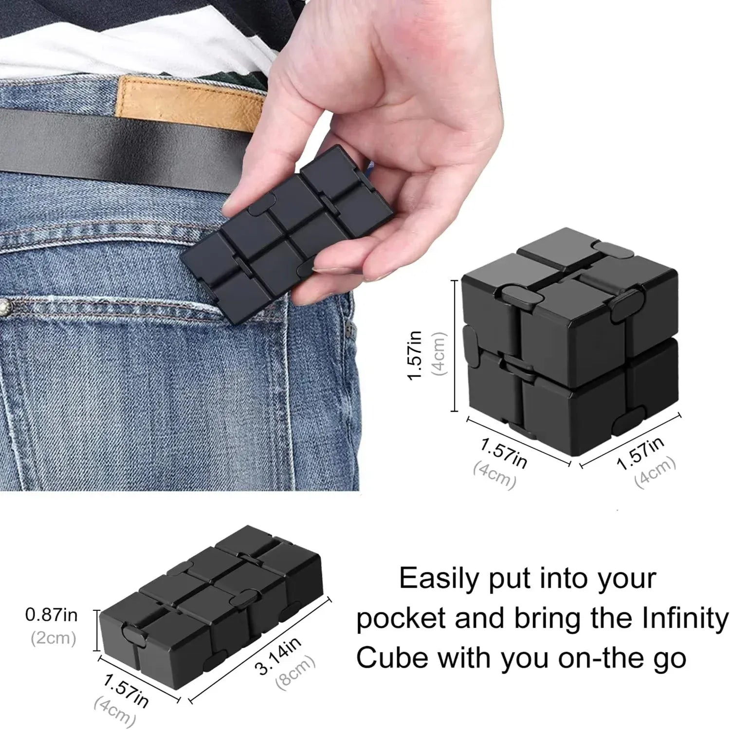 Alloy Infinity Cube Fidget Toy Ultra-Durable Sensory Stress Reliever for Adults & Kids Anxiety Relief Gift