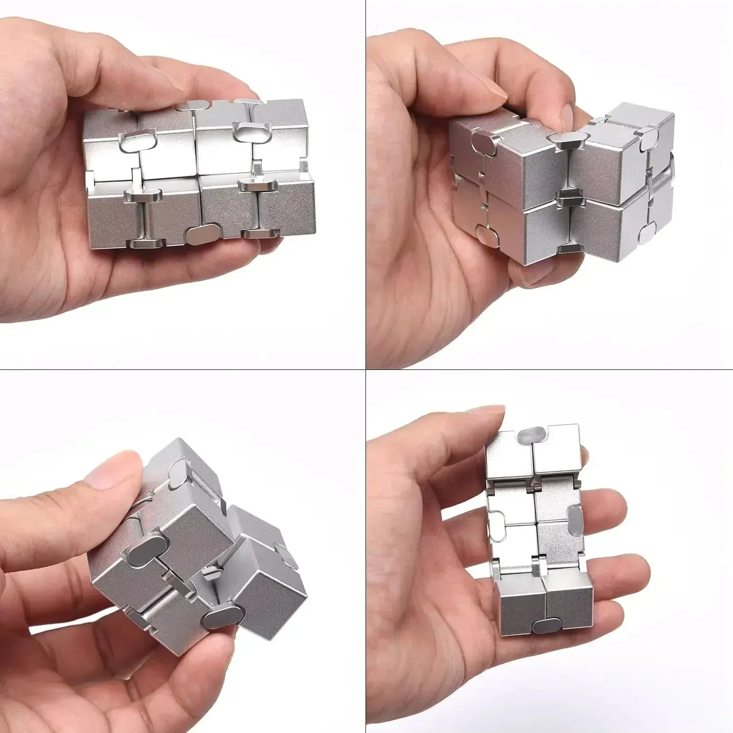 Alloy Infinity Cube Fidget Toy Ultra-Durable Sensory Stress Reliever for Adults & Kids Anxiety Relief Gift
