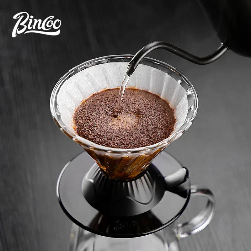 Bincoo Coffee Filter Cup Smart Filter Glass Filter Hand Brew Funnel with Stirrer Coffee Utensil Espresso Cold Brew Reusable Cone