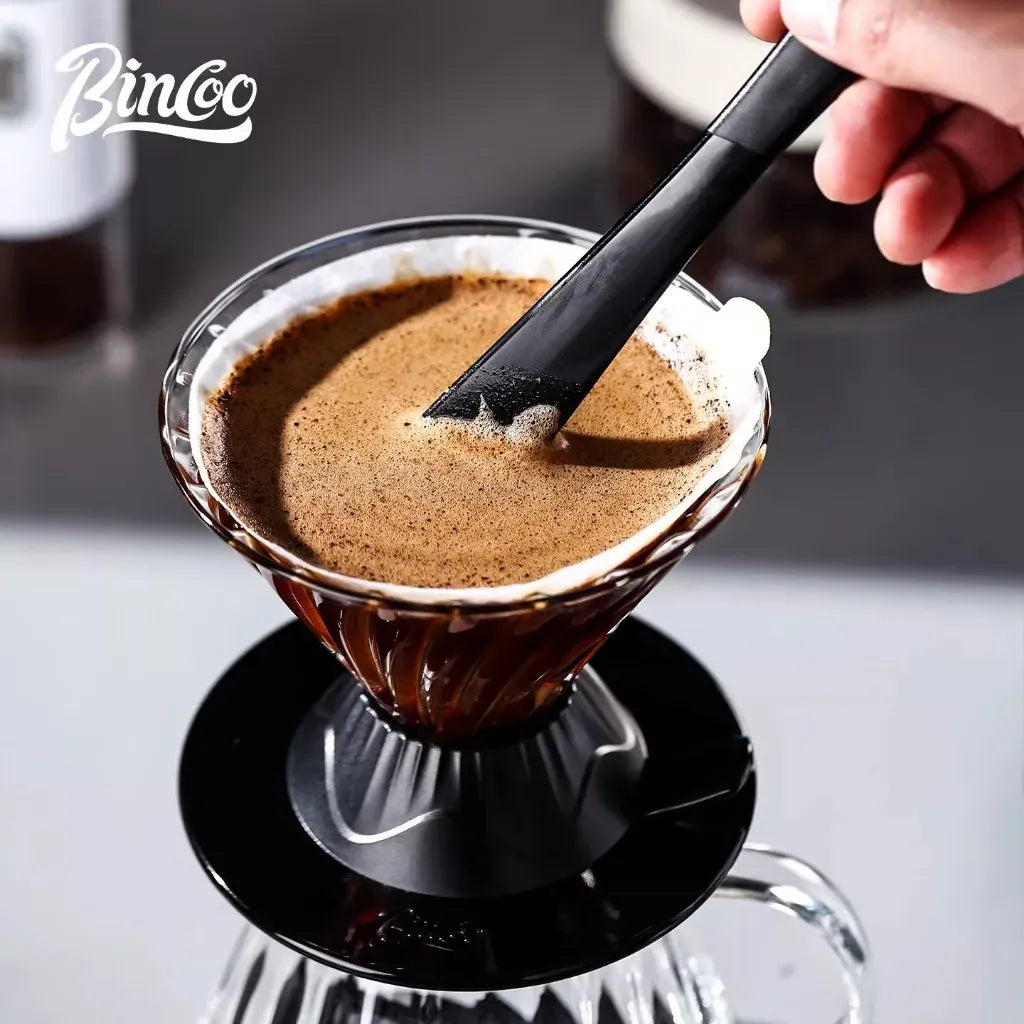 Bincoo Coffee Filter Cup Smart Filter Glass Filter Hand Brew Funnel with Stirrer Coffee Utensil Espresso Cold Brew Reusable Cone