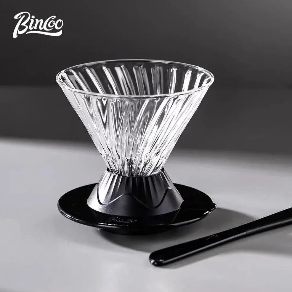 Bincoo Coffee Filter Cup Smart Filter Glass Filter Hand Brew Funnel with Stirrer Coffee Utensil Espresso Cold Brew Reusable Cone