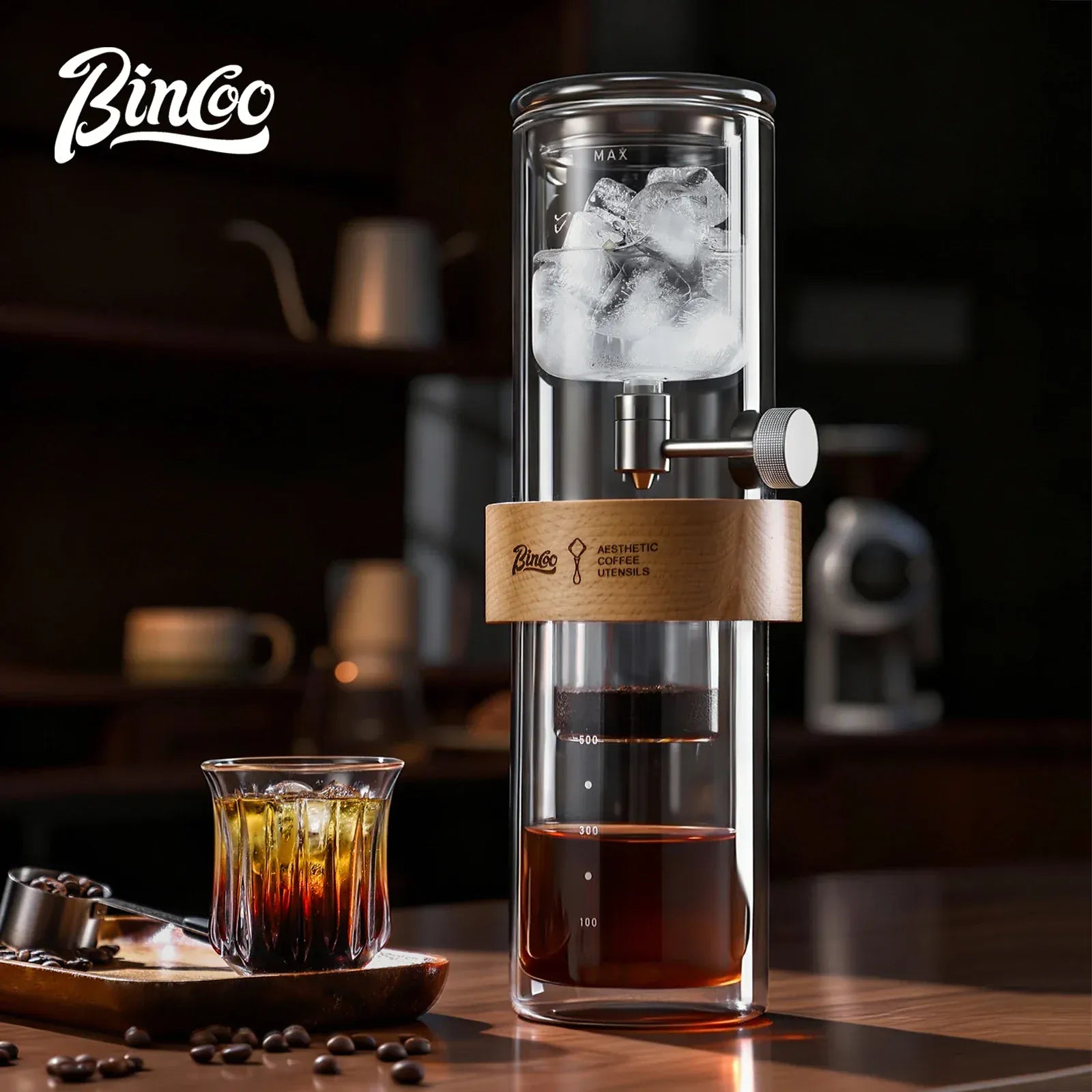 Bincoo Cold Drip Coffee Maker Double Layer Glass Design Large Capacity Use Drip Filtration System with Precision Flow Control