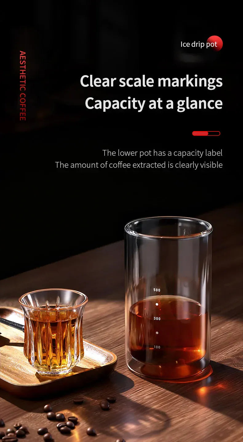 Bincoo Cold Drip Coffee Maker Double Layer Glass Design Large Capacity Use Drip Filtration System with Precision Flow Control