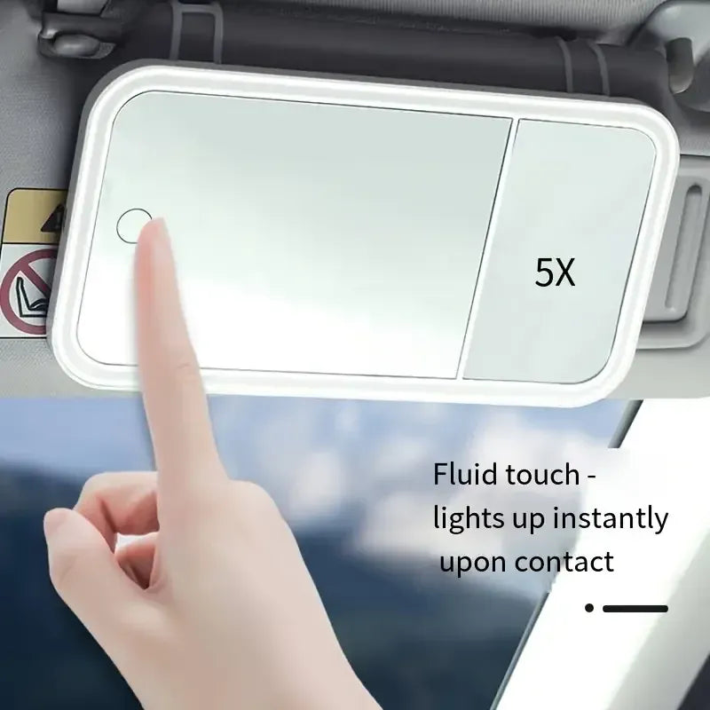 Car Vanity Makeup Mirror with Lights, Dimmable Touch Control LED
