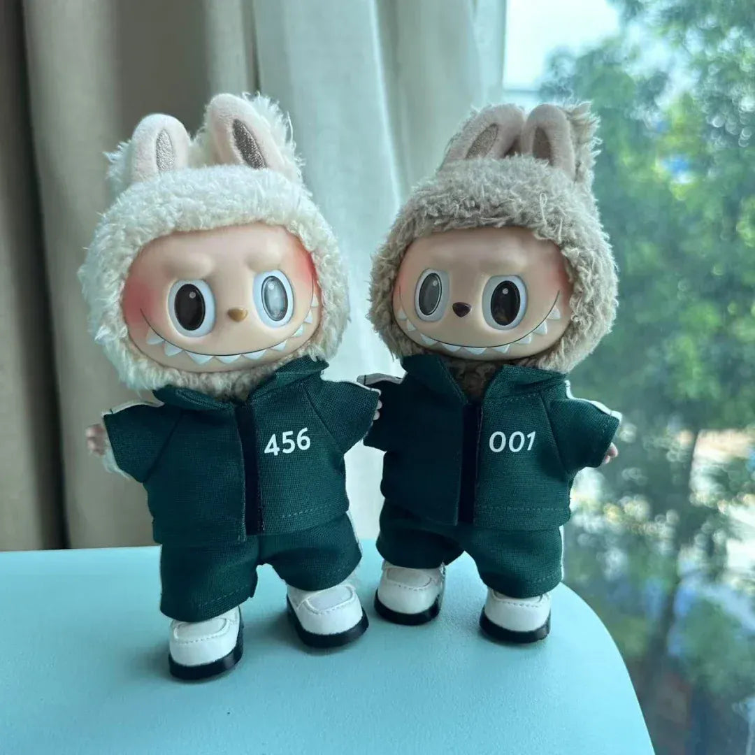 Clothing For Labubu 3.0 Funny Seafood Game Serie Doll Clothes Casual Outfits Accessories Participants Organizer Commando Mp5