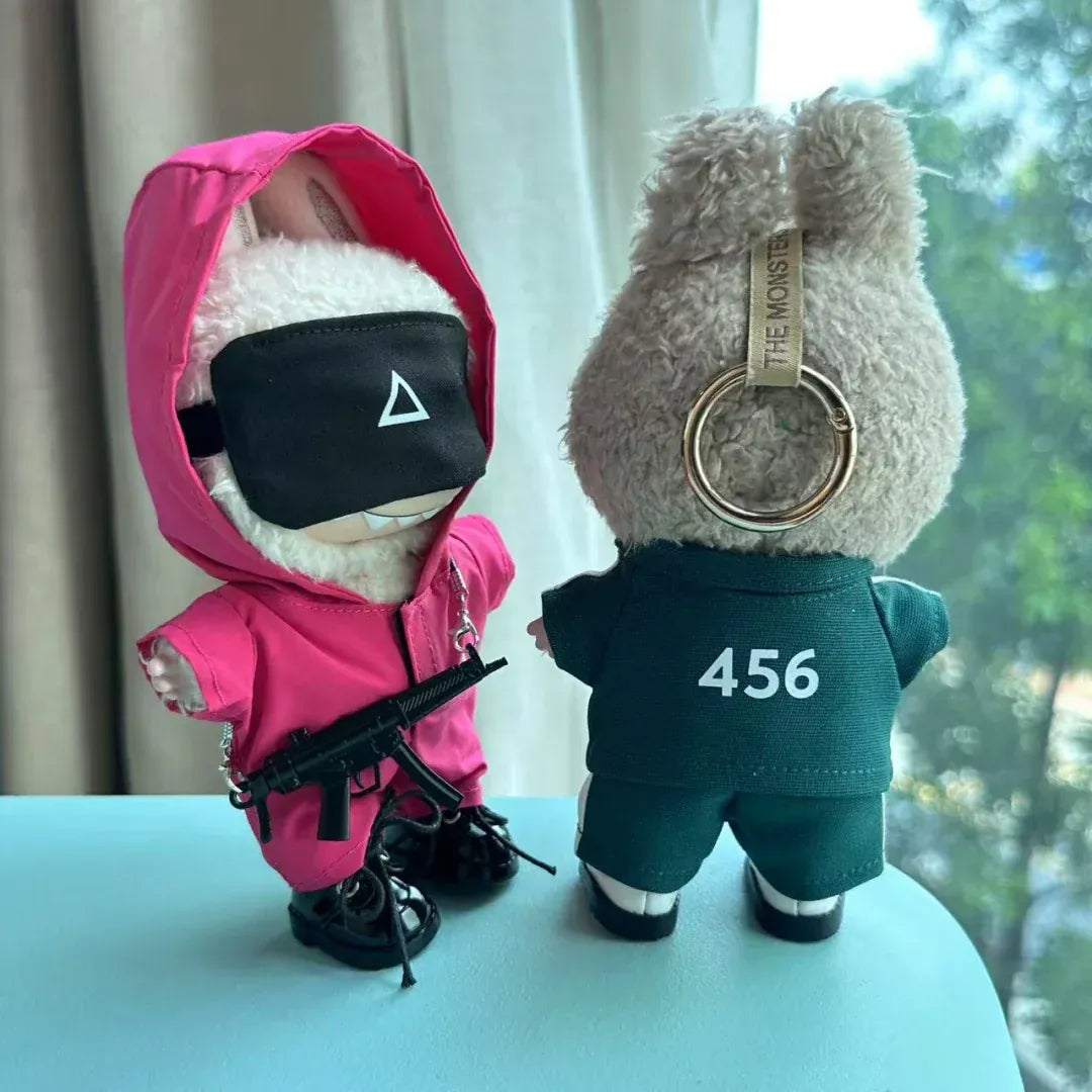 Clothing For Labubu 3.0 Funny Seafood Game Serie Doll Clothes Casual Outfits Accessories Participants Organizer Commando Mp5