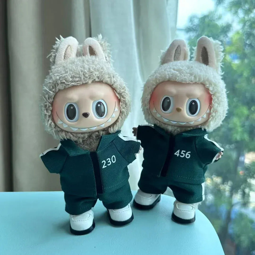 Clothing For Labubu 3.0 Funny Seafood Game Serie Doll Clothes Casual Outfits Accessories Participants Organizer Commando Mp5