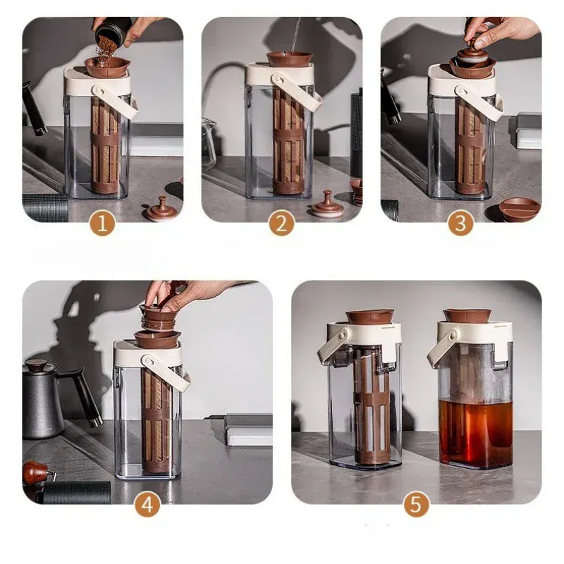 Cold brew coffee pot 1000ml Iced Coffee Maker Cold Brew Jar Leak Proof Container large capacity cold water kettle Kitchen Tools