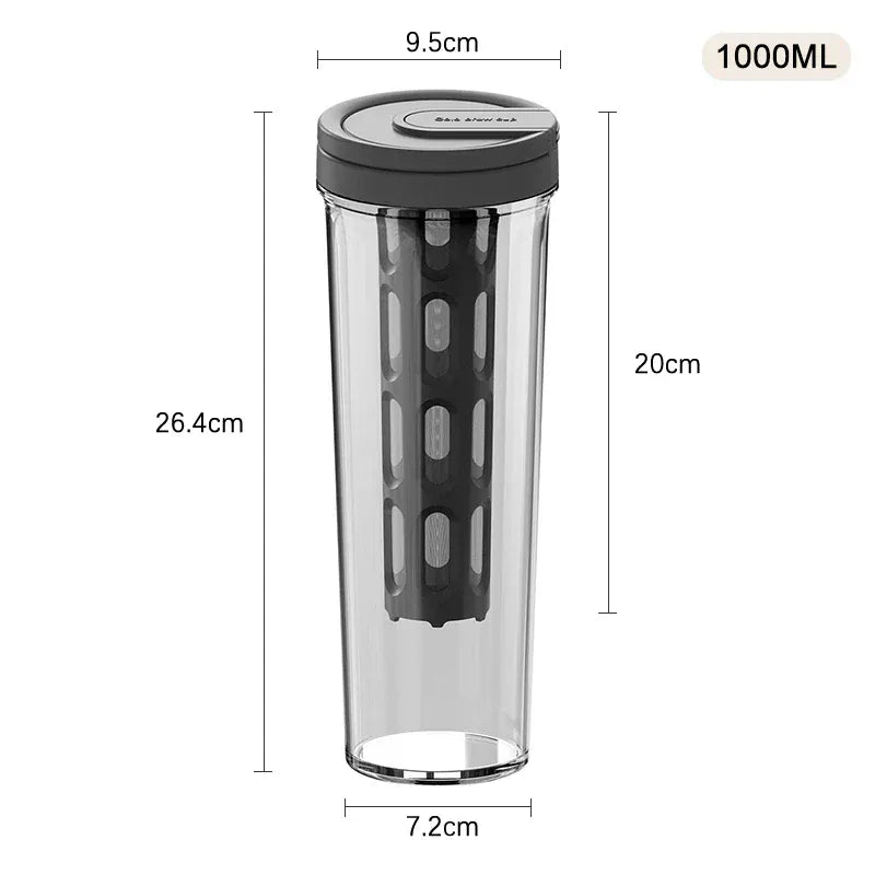 Cold Brew Coffee Pot High-capacity Espresso Filter Bottle Cold Brewing Pot Portable Iced Brew Coffee Maker Juice Coffe Kettle