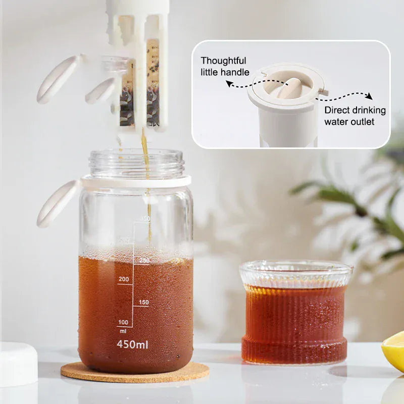 Cold Brew Coffee Pot High-capacity Espresso Filter Bottle Cold Brewing Pot Portable Iced Brew Coffee Maker Juice Coffe Kettle