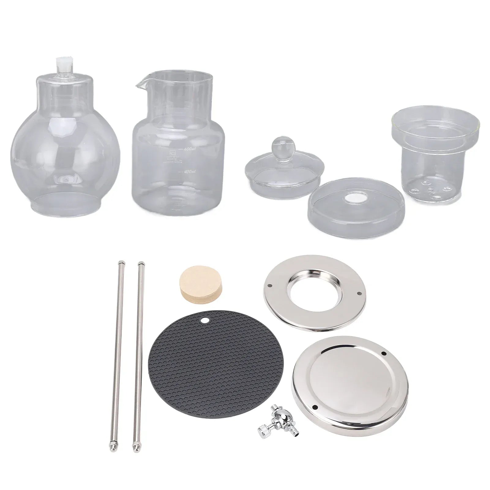 Cold Brew Drip Tower 600ml Reusable Glass Filtering Transparent Stainless Steel Stand DIY Ice Coffee Brew Tower Cold Brew Tower