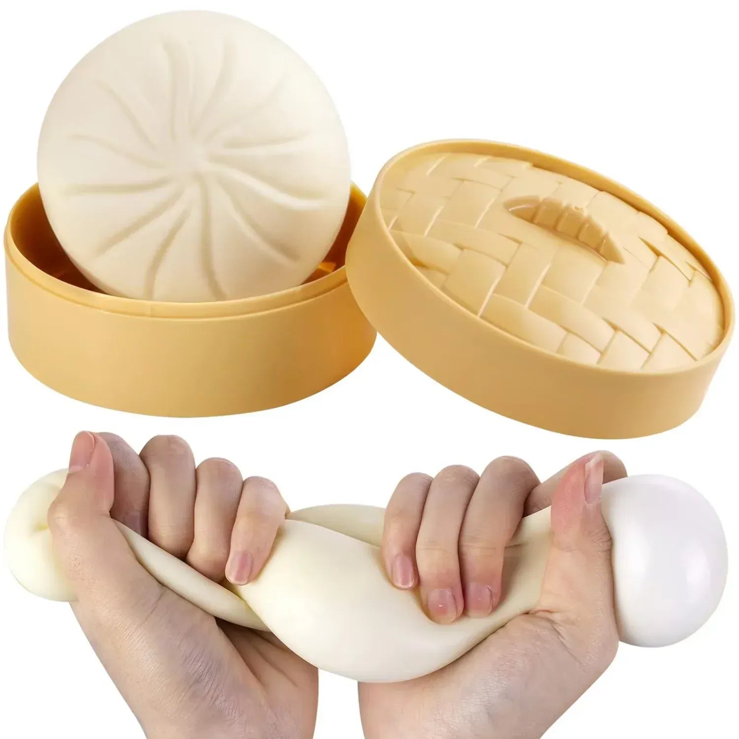 Dumpling Squishy Stress Ball with Mini Steamer - Sensory Fidget Toy