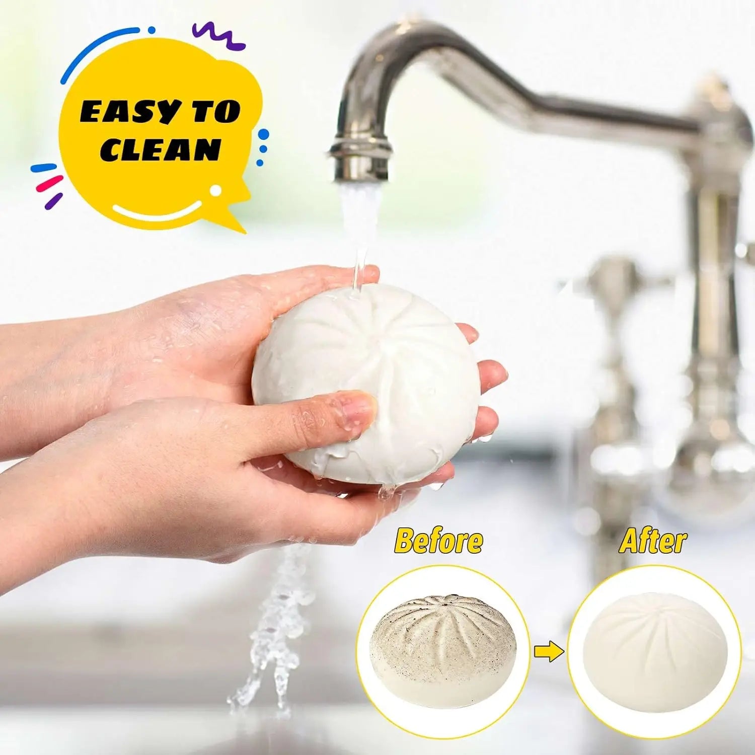 Dumpling Squishy Stress Ball with Mini Steamer - Sensory Fidget Toy