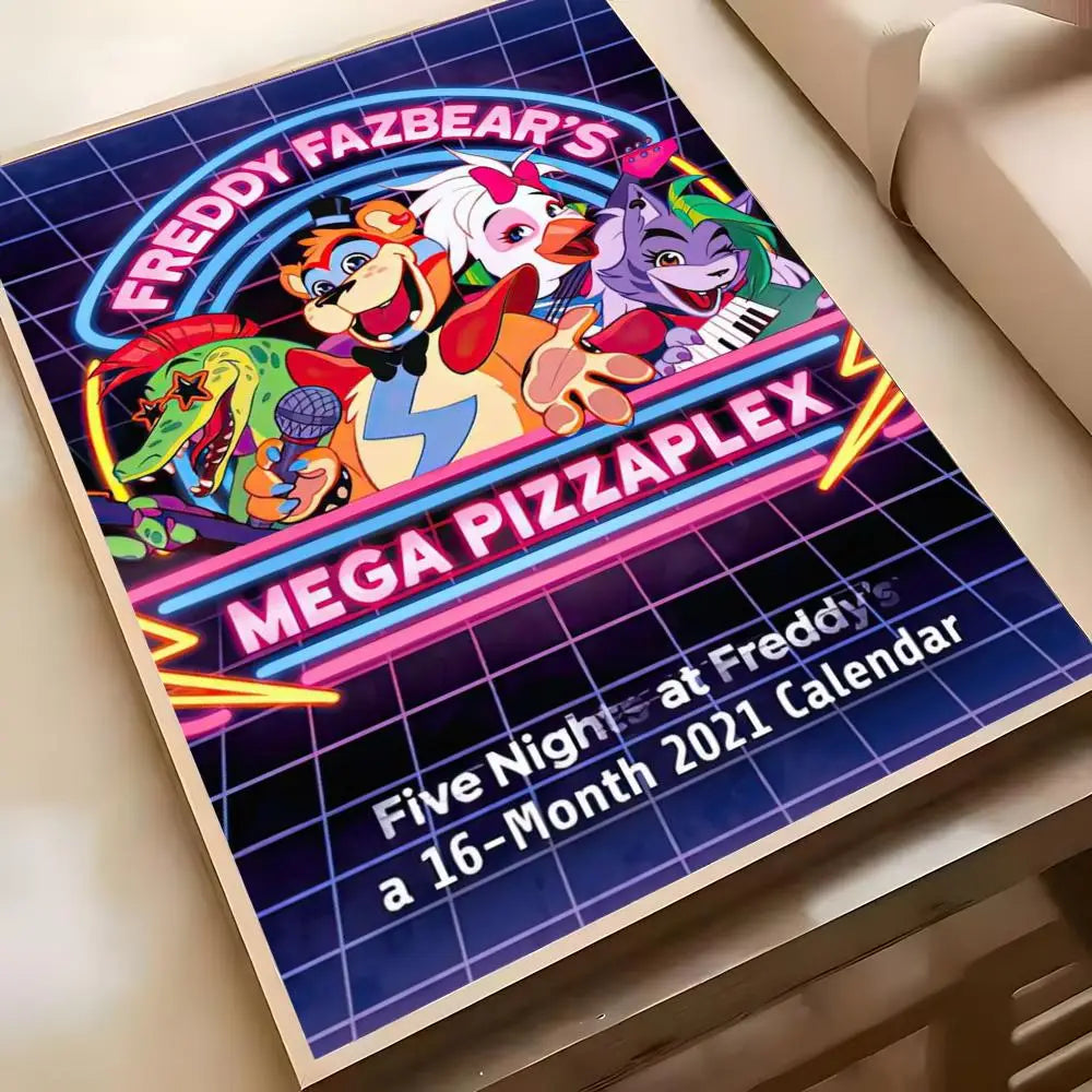 Fnaf Five-nights-At-Freddys Game Poster Poster Waterproof HD Wall Art Decal Self-Adhesive Aesthetic Decor For Home Living