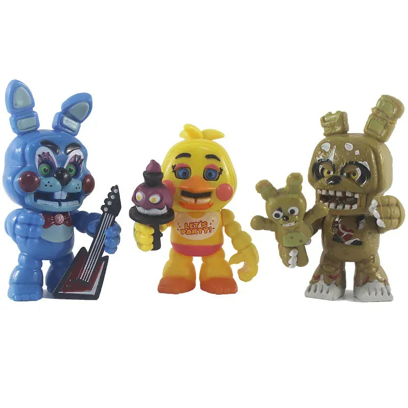 FNAF Panic Game Midnight Toy Bear Foxy Chica Fazbear Bonnie Change Masks Action Figurine Anime1 PCS Randomly Sent