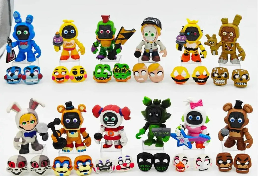 FNAF Panic Game Midnight Toy Bear Foxy Chica Fazbear Bonnie Change Masks Action Figurine Anime1 PCS Randomly Sent