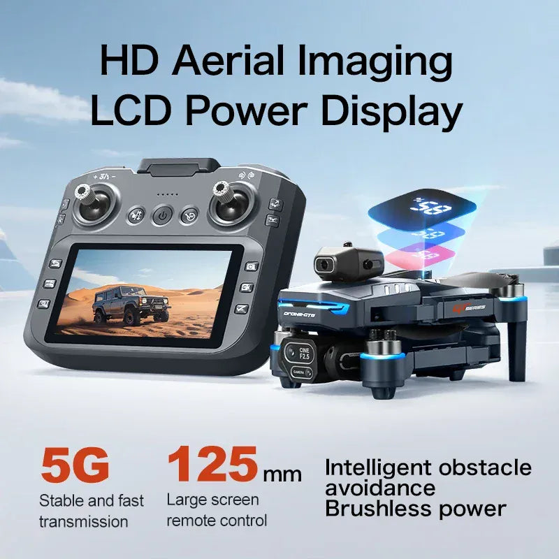 GT8 Drone 4K HD Camera Obstacle Avoidance Aerial Photography Brushless Drone with Screen Foldable RC Drone Quadcopter RTF