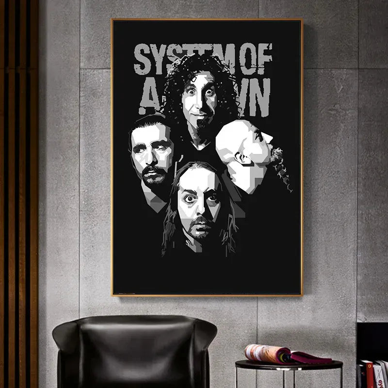 Heavy Metal Band System of A Down Posters Music Album Canvas Painting Wall Art Club Living Room Bedroom Home Office Decor Gift