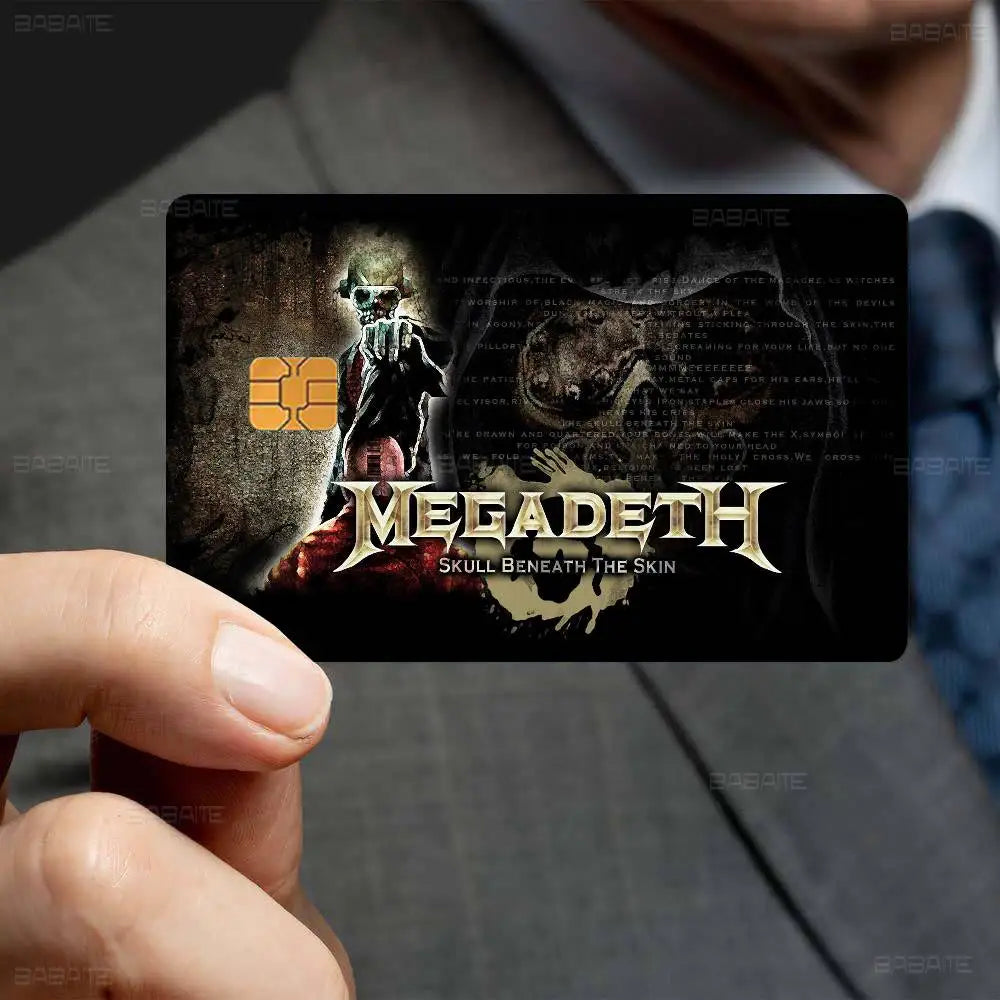 Heavy Metal Rock Roll Music M-Megadeths Various Anime Bank Credit Cards Bus Pass Stickers Decoration Waterproof Stickers