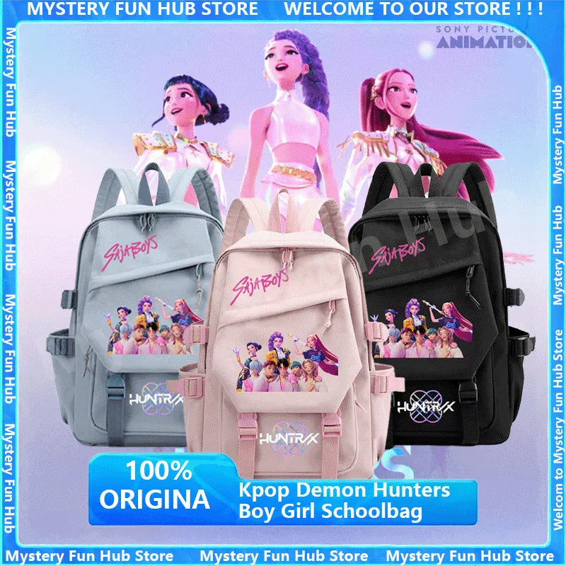 Kpop Demon Hunters Boy Girl Schoolbag Colorful Backpack With Lunch Bag Children Teenager School Bookbag Lightweight Backpack