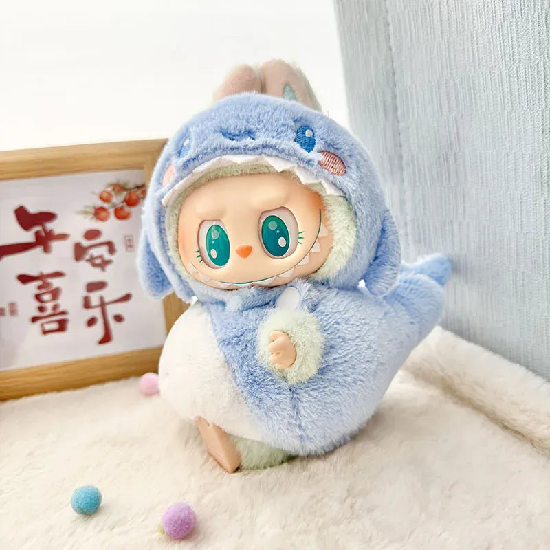 Labubu Doll Clothes Penguin Shark Bee Dinosaur Onesie - Cute Animal Jumpsuit for 17cm Pullip Blythe OB11 BJD