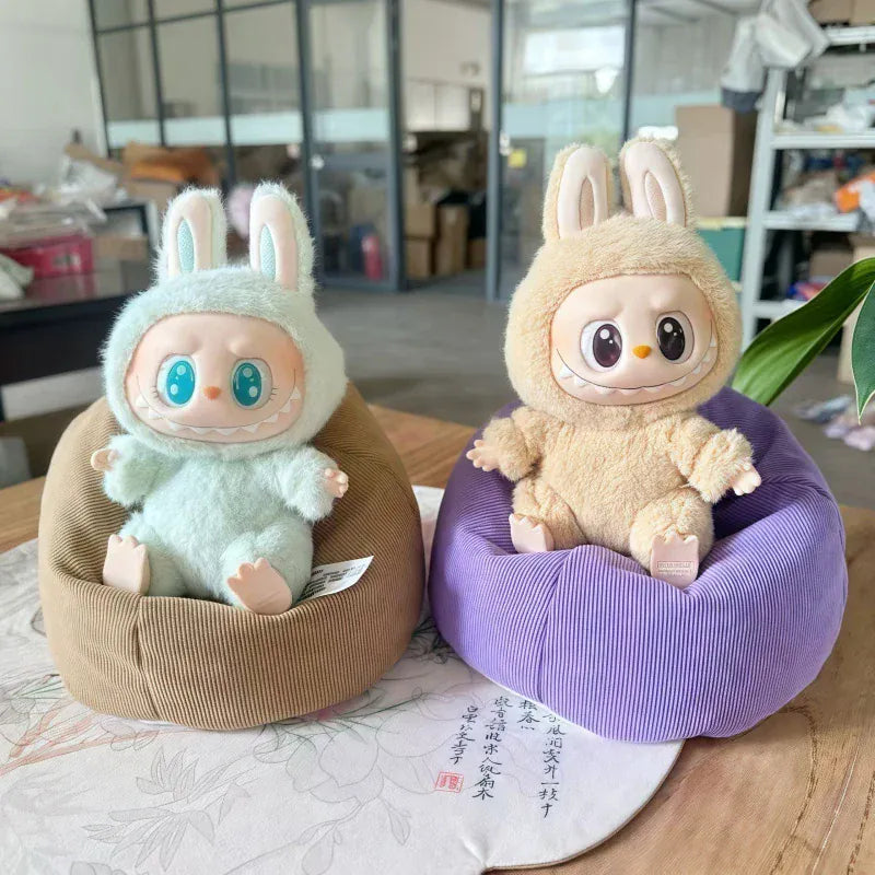 Labubu Doll Sofa for V1 V2 V3 17cm Plush Doll Seat DIY Clothing Accessories Cute Mini Sofa Bed Children's Toy Birthday Gift