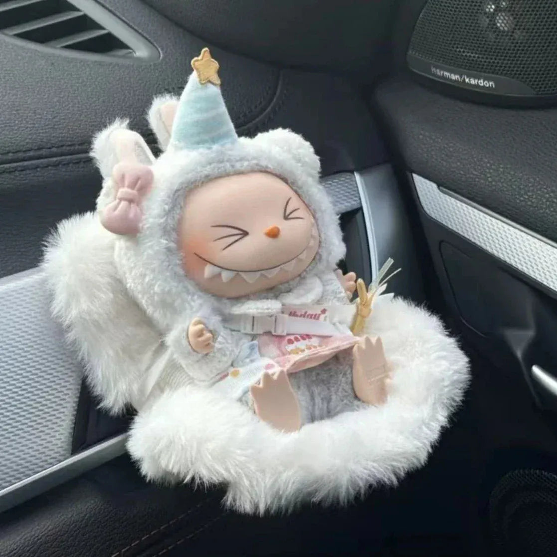 Labubu Plush Car Safety Seat Be Suitable for V1 V2 V3 Labubu Cute Car Air Outlet Decoration Doll Accessories Birthday Gift
