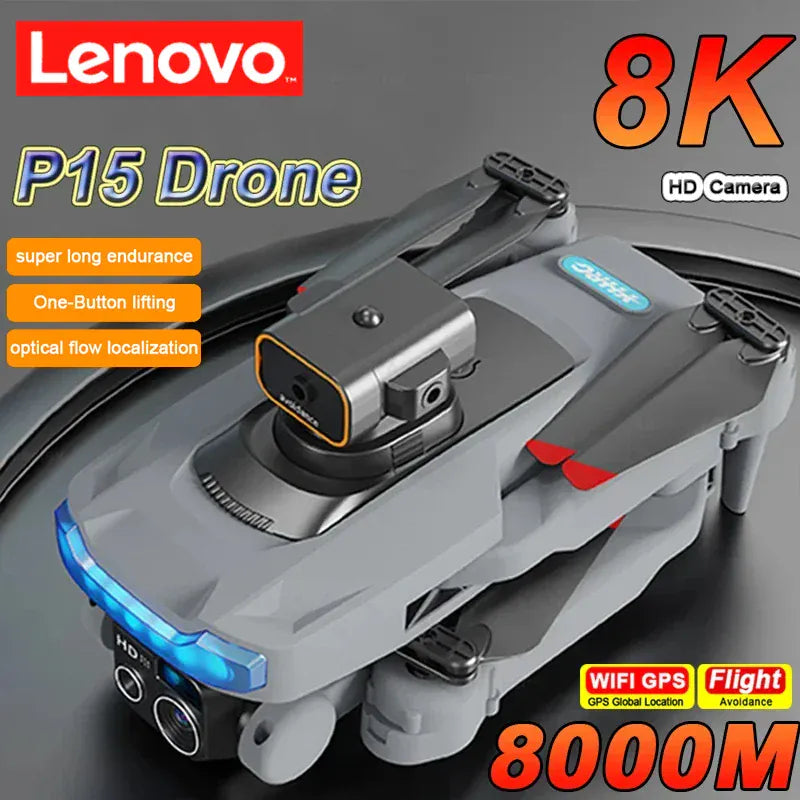 Lenovo P15 Drone Professional 8K 5G GPS Dual Camera Obstacle Avoidance Optical Flow Positioning RC For Adult and Child Toys
