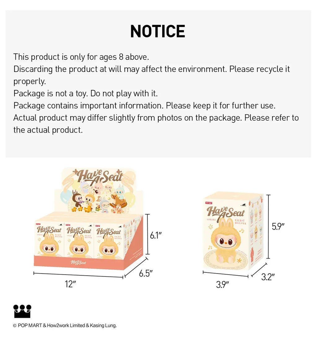 Official Merch POP MART LABUBU Blind Box Toys THE MONSTERS  Have a Seat Vinyl Plush LABUBU V2.0 Surprise Mystery Box Toys