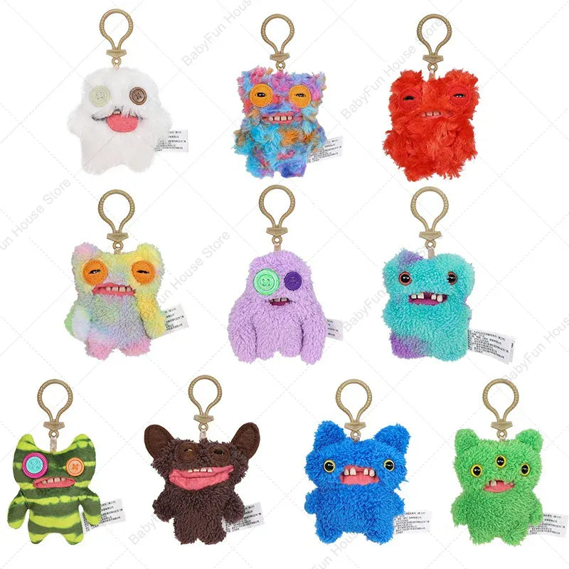 Original Fuggler Ugly Teeth Monsters Plush Toys Keychains Fugglers Wide Eyed Weirdo Annoyed Alien Rabbit Peluche Dolls Pendants