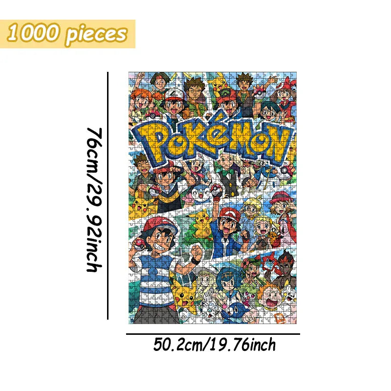 Pokemon family Theme Wooden Puzzle Game - Educational Toy in Various Piece Counts 108/200/300/500/1000 Piece Options Available
