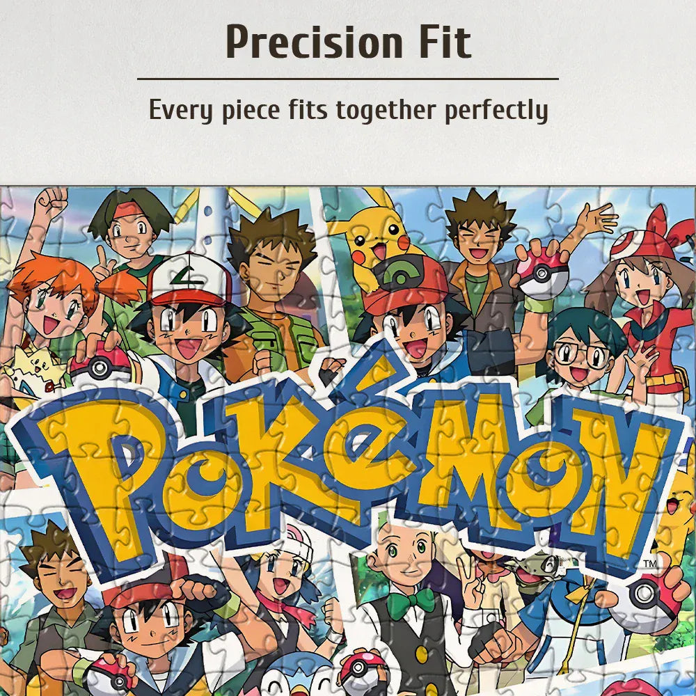 Pokemon family Theme Wooden Puzzle Game - Educational Toy in Various Piece Counts 108/200/300/500/1000 Piece Options Available