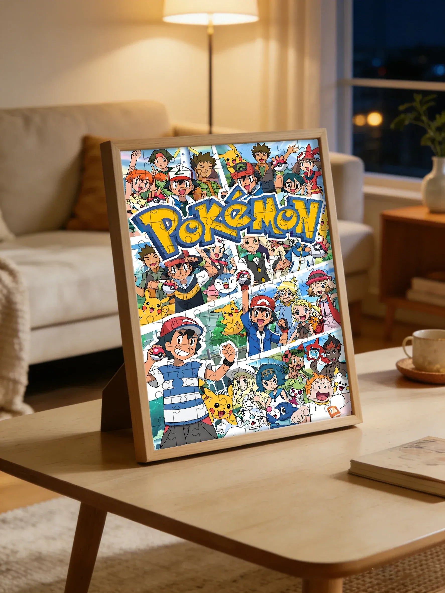 Pokemon family Theme Wooden Puzzle Game - Educational Toy in Various Piece Counts 108/200/300/500/1000 Piece Options Available