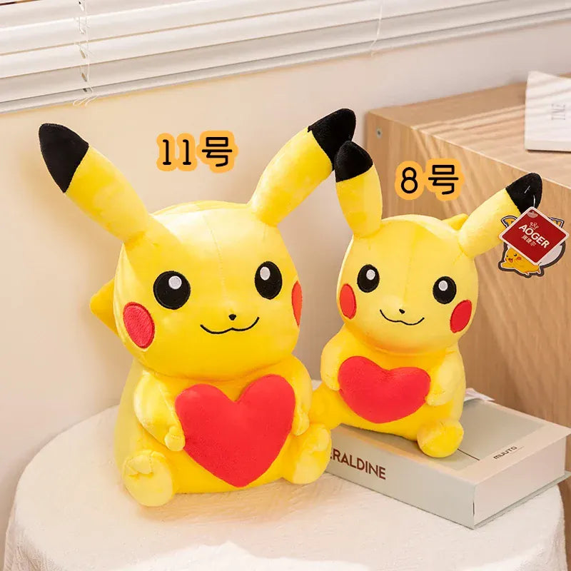 Pokemon Heart Pikachu Plushies Cartoon Anime Stuffed Kawaii Ornament Comfortable Soft Doll Children Toy Gift