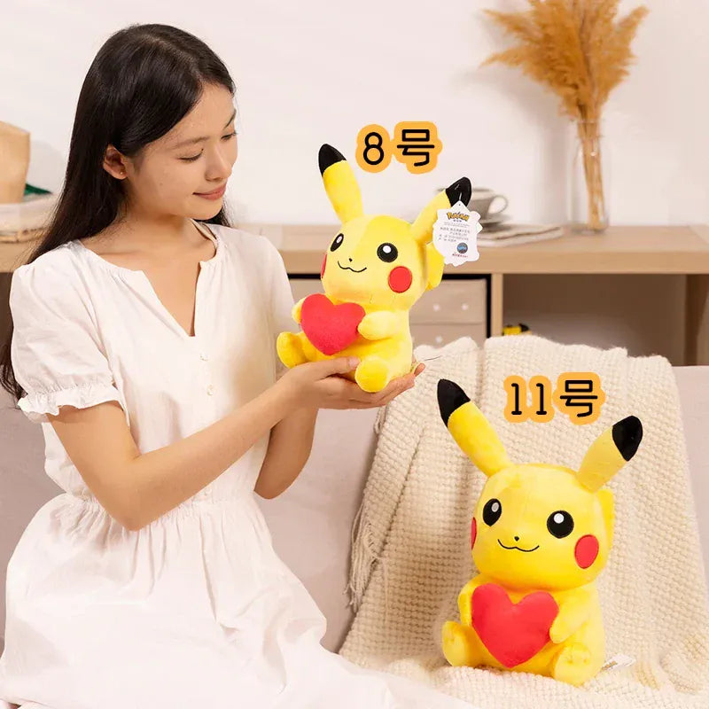 Pokemon Heart Pikachu Plushies Cartoon Anime Stuffed Kawaii Ornament Comfortable Soft Doll Children Toy Gift