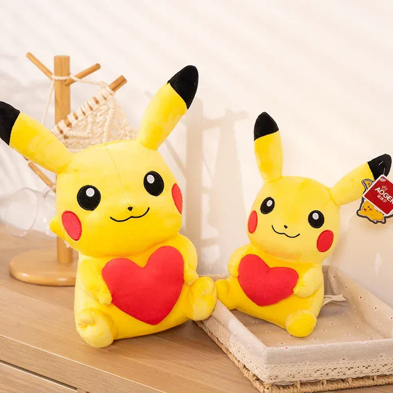 Pokemon Heart Pikachu Plushies Cartoon Anime Stuffed Kawaii Ornament Comfortable Soft Doll Children Toy Gift
