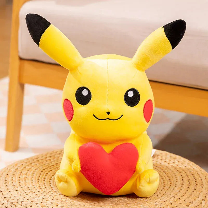 Pokemon Heart Pikachu Plushies Cartoon Anime Stuffed Kawaii Ornament Comfortable Soft Doll Children Toy Gift